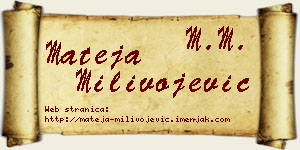 Mateja Milivojević vizit kartica